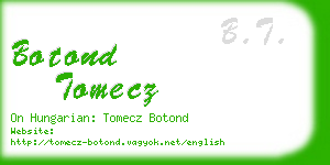 botond tomecz business card